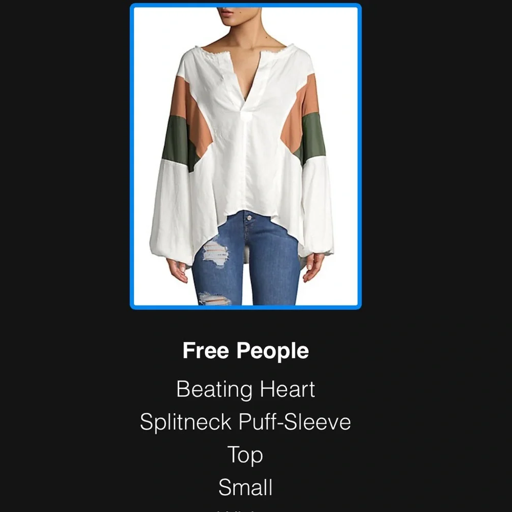 Free People Split neck oversized top